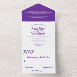 Elegant Chic Simple Minimalist Script Weddenschap All In One Uitnodiging