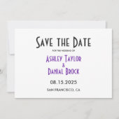 Elegant Chic Simple Minimalist Script Weddenschap Save The Date (Voorkant)