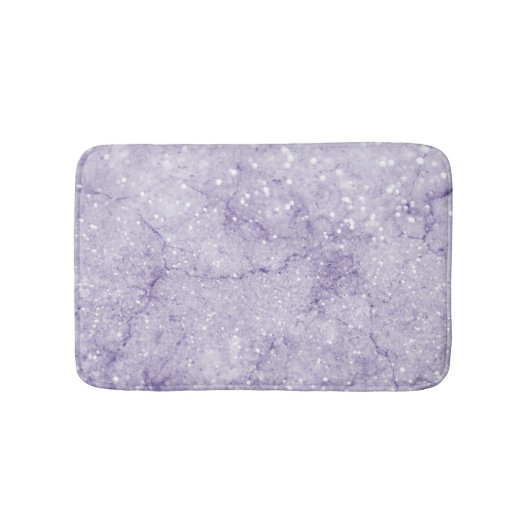 Elegant chic soft lavender paarse glitter marmer badmat (Voorkant)