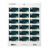 Elegant Chic Sophisticated, Floral Green Gold Etiket (Full Sheet)
