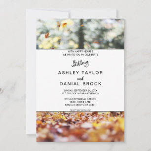 Elegant chic spring herfst floral Wedding Invitati Kaart