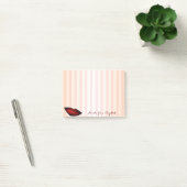 Elegant Chic Striped Stylish Girly, Red Lips Post-it® Notes (Kantoor)