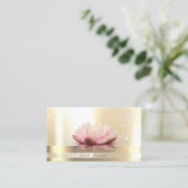 Elegant, Chic, Stripes, Luminous Lotus Visitekaartje (Staand voorkant)