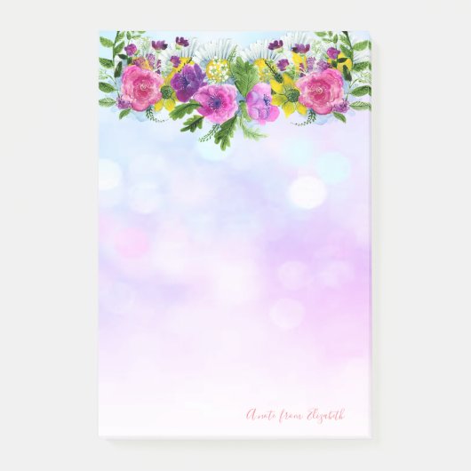 Elegant Chic Stylish Girly, Bokeh, Flowers Post-it® Notes (Voorkant)