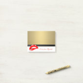 Elegant Chic Stylish Girly, Faux Gold, Lips Post-it® Notes (Op bureau)