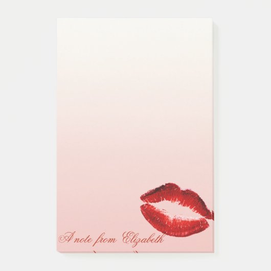 Elegant Chic Stylish Girly, Glittery Red Lips Post-it® Notes (Voorkant)