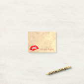 Elegant Chic Stylish Girly, Gold, Red Lips Post-it® Notes (Op bureau)