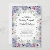 Elegant Chic Succulent Florals Wedding Kaart (Voorkant)