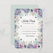 Elégant Chic Succulents Florals Mariage RSVP (Devant / Derrière)