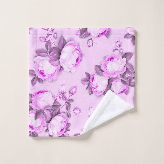 Élégant chic tendance Pink floral (Gant de toilette)