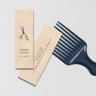 Elegant Chic Texture Grey Scissors Hair Stylist Mini Visitekaartje