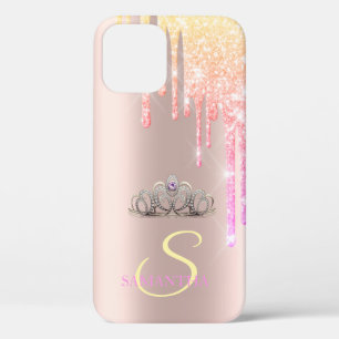 Elegant Chic Tiara Cool Glitter Drivers iPhone 12 Hoesje