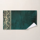 Élégant Chic Tourbillons Dorés Verts (Serviette à main)