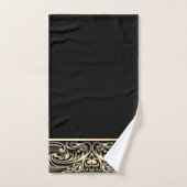 Élégant Chic Tourbillons Noir Or (Serviette à main)