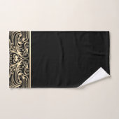 Élégant Chic Tourbillons Noir Or (Serviette à main)