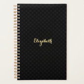 Elegant Chic Trendy Black Gold Weekly & Maandelijk Planner (Voorkant)