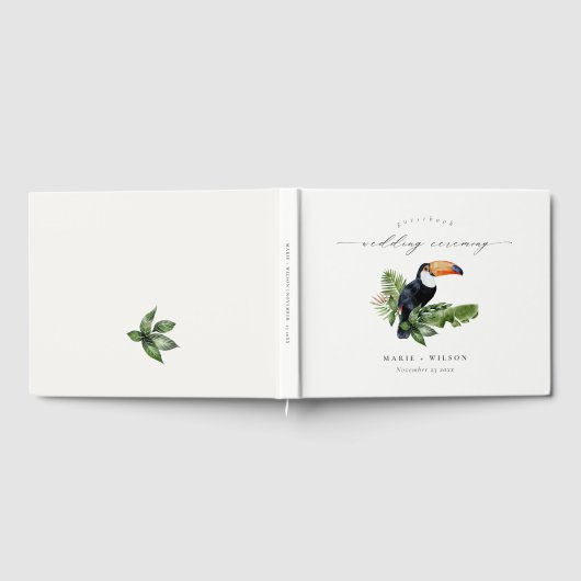 Elegant Chic Tropical Rainforest Toucan Wedding Gastenboek (Volledig)
