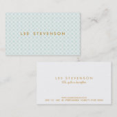 Elegant Chic Turquoise Lattice Pattern Visitekaartje (Voorkant / Achterkant)