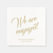 Elegant chic verloving Gold script aangepaste name Servet (Voorkant)