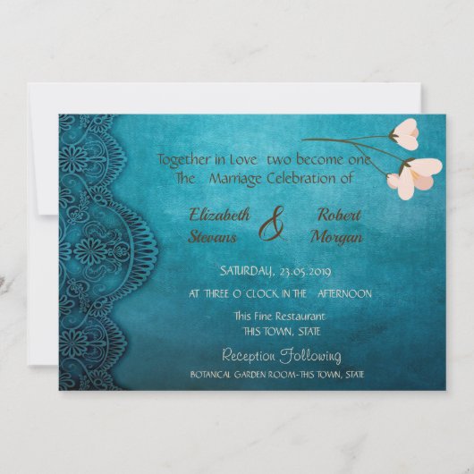 Elégant Chic Vintage Mariage Invitation (Devant)