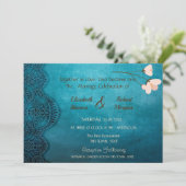 Elegant Chic Vintage Wedding Uitnodiging (Staand voorkant)