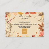 Elegant Chic Waterverf Autumn Flowers Visitekaartje (Achterkant)