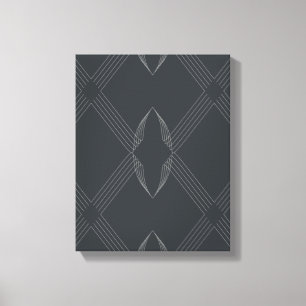 Elegant, chic, weelderig, single line pattern canvas afdruk