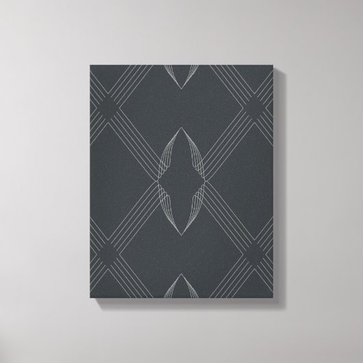 Elegant, chic, weelderig, single line pattern canvas afdruk (Voorkant)
