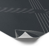 Elegant, chic, weelderig, single line pattern poster (Hoek)