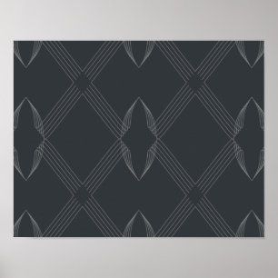 Elegant, chic, weelderig, single line pattern poster