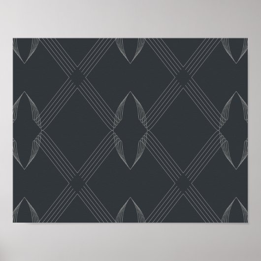 Elegant, chic, weelderig, single line pattern poster (Voorkant)