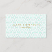 Elegant Chic White en Turquoise Lattice Pattern Visitekaartje (Voorkant)