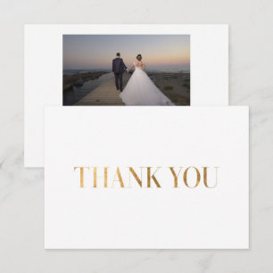Elegant Chic White Gold Bedankt voor je fotokaart