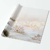 Elegant Chic White Kerstmis Balls Holiday Cadeaupapier (Uitgerold)