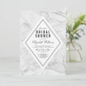 Elegant Chic White Marble Vrijgezellenfeest nodigt Kaart (Staand voorkant)
