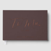 Élégant Chic Woody Brown & Rose Gold Mariage Foil (Recto)