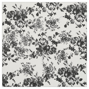Elegant chic zwart wit bloempatroon stof