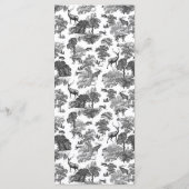 Elegant  Chic Zwart Wit Toile Herten Menu (Achterkant)