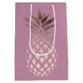 elegant chick clear roos Gold tropische anananas Medium Cadeauzakje (Achterkant)