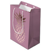 elegant chick clear roos Gold tropische anananas Medium Cadeauzakje (Achterkant Gekanteld)