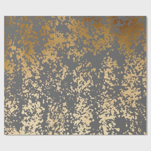 elegant chick faux goud en grijze penseelstreken cadeaupapier (Vlak)