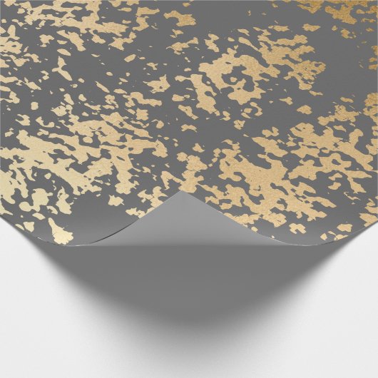 elegant chick faux goud en grijze penseelstreken cadeaupapier (Hoek)