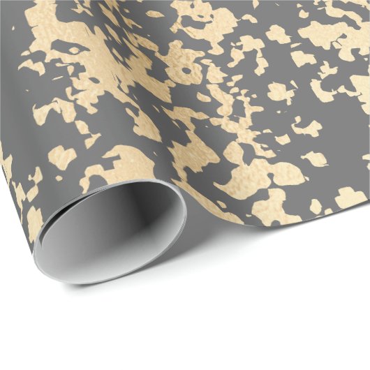 elegant chick faux goud en grijze penseelstreken cadeaupapier (Rol Hoek)