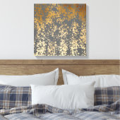 elegant chick faux goud en grijze penseelstreken canvas afdruk (Insitu (Slaapkamer))