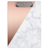 Elegant chick geometrisch wit marmer roos goud klembord (Voorkant)