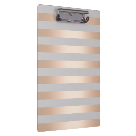 Elegant Chick Roos Gold & Grey Stripe Klembord (Rechts)