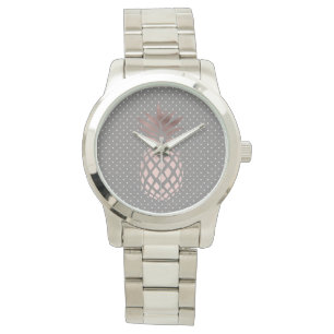 elegant chick roos gouden anananaspeulen horloge