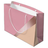 Elegant chick roos goudroze en oranje geometrisch groot cadeauzakje (Achterkant Gekanteld)