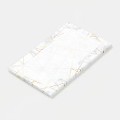 elegant chick white marble faux goud geometrisch post-it® notes (Schuin)