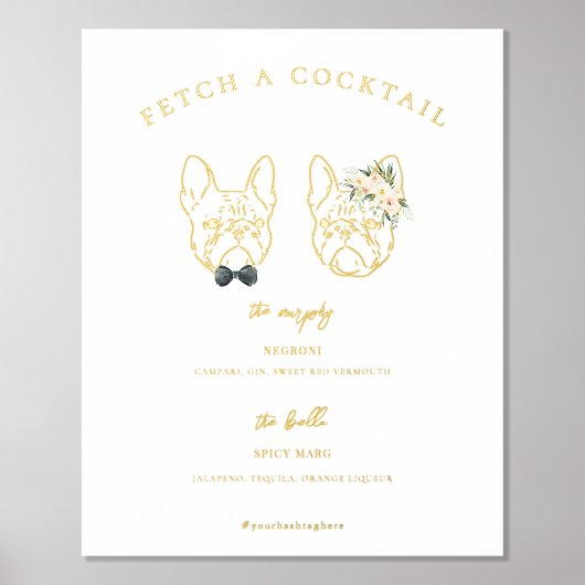 Élégant chien | Poster de boisson Signature de mar (Recto)